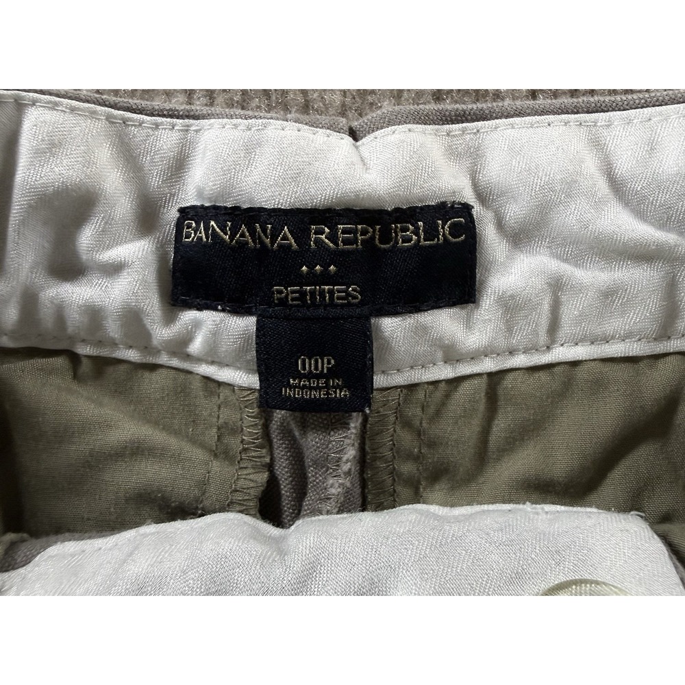 Banana Republic Petites Shorts Womens 00P Brown Stretch Flat Front Casual - Picture 3 of 6
